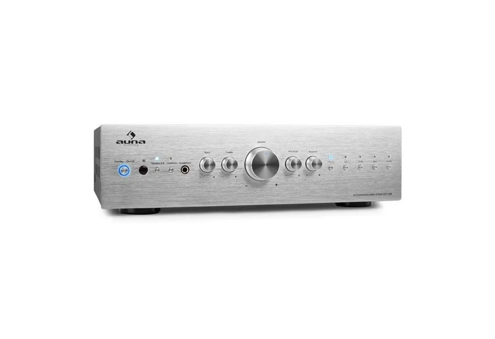 Auna CD708 Audioverstärker (Anzahl Kanäle: 5 Stereo-Cinch-Line-Eingänge für CD-Player, Tuner sowie AUX-Quellen und)