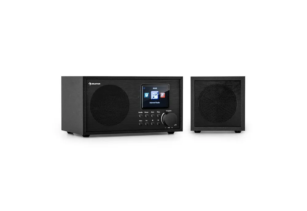 Auna Silver/Black Star Mini Radio (DAB+,FM Tuner,, 20 W, Internetradio Bluetooth Radio WLAN - DAB Plus Digitalradio Küchenradio)