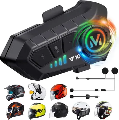 AURIVION Bluetooth-Headset für Motorradhelme, Drahtlose Kopfhörer Kopfhörer (Geräuschreduzierung, DSP-Rauschunterdrückung Bluetooth-Kopfhörer, Elektroauto, Kopfhörer für das Tragen unter Helmen beim Motorradfahren)