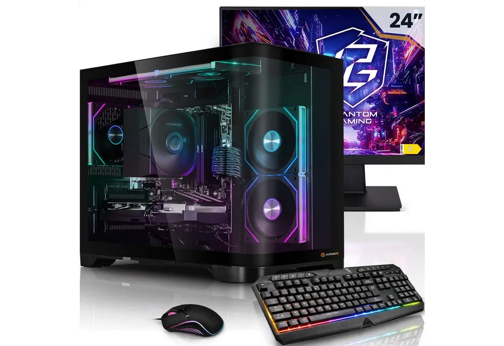 AurumPC 24" Set R5 4500 mit RTX5060 8GB und 16GB DDR4 RAM PC-Set (24 Zoll, AMD Ryzen 5 4500, GeForce RTX 5060, 16 GB RAM, 1000 GB SSD, Luftkühlung)