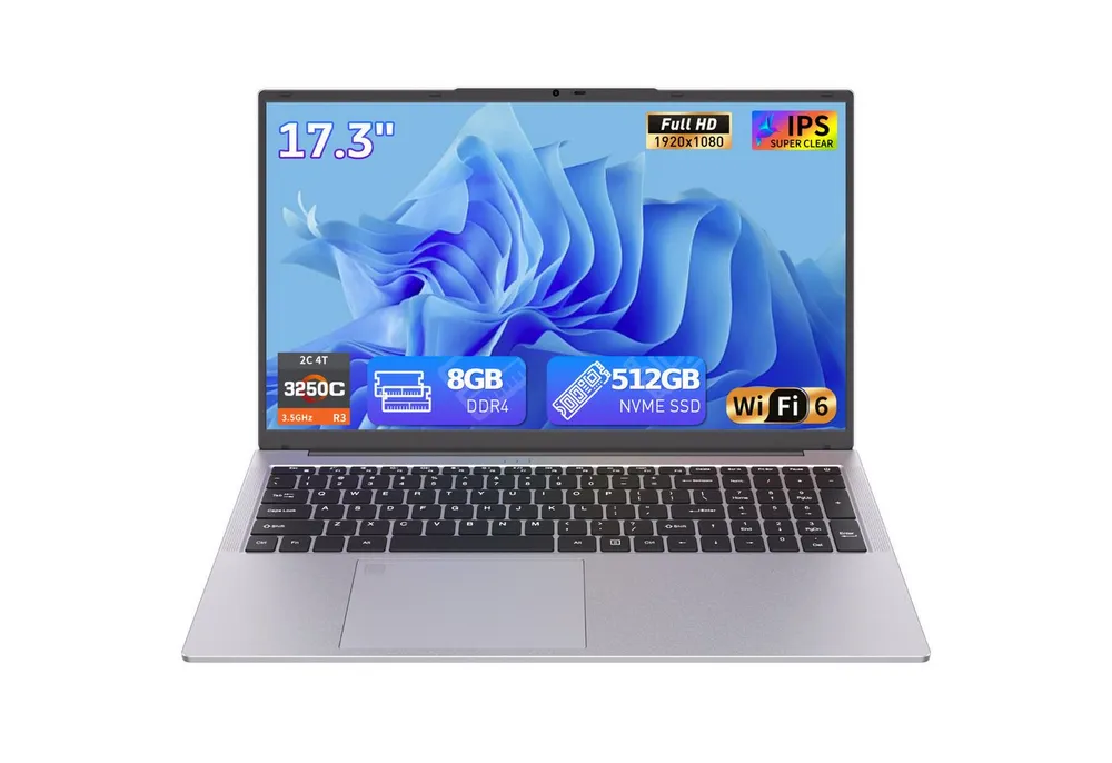 Auusda 17.3 Zoll Laptop, R3 3250C Processzor, 8GB RAM, 512GB NVMe SSD Notebook (R3 3250C, 8 GB, 512 GB SSD)