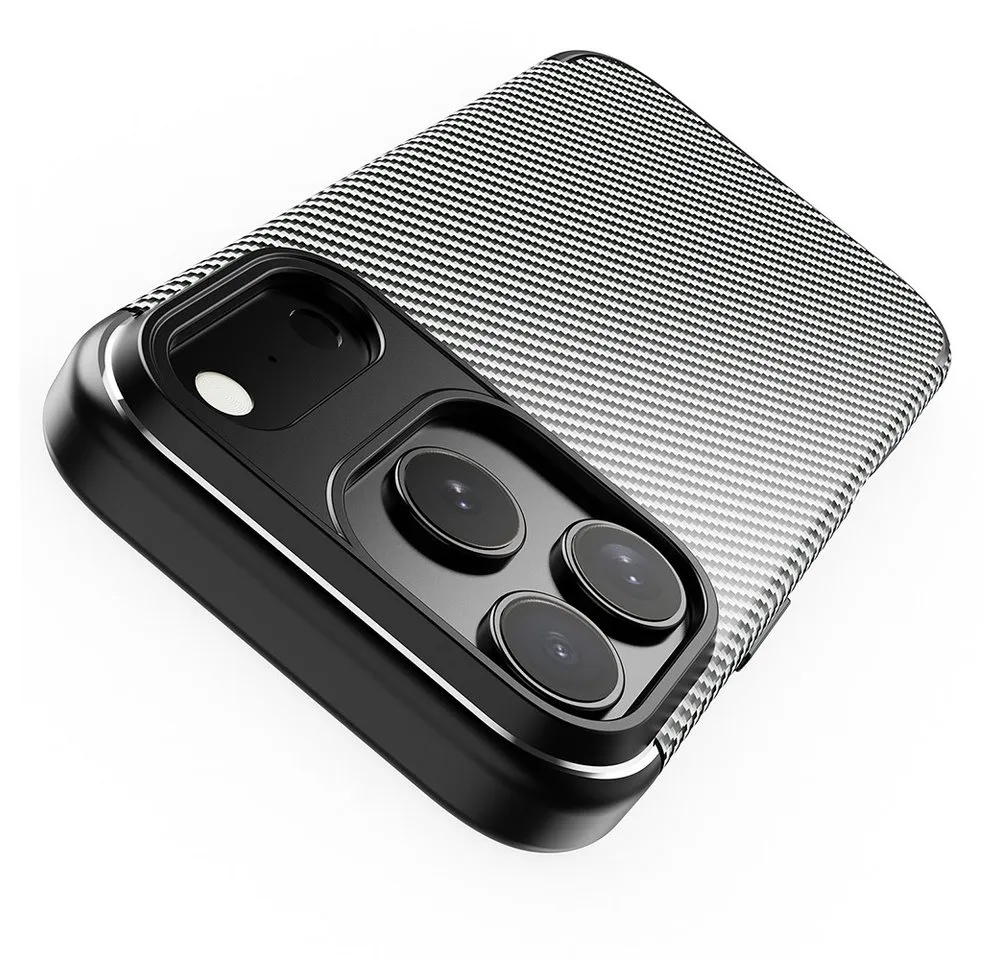 AVANA Handyhülle für iPhone 17 / Pro / Air / Pro Max Hülle Silikon Schutzhülle Case, Slim Cover, Bumper, Carbon Optik