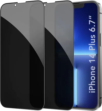 AVANA Schutzfolie Panzerglas für iPhone 14 Plus Sichtschutz Panzerfolie 9H Schutzglas, (2-St), Anti-Spy Panzerfolie