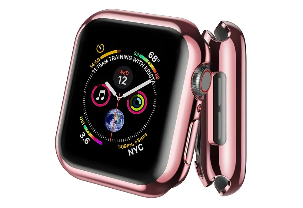 AVANA Smartwatch-Hülle für Apple Watch Series 6 5 4 SE 40mm / 44mm Hülle Schutzhülle Case 360, Full-Cover, Displayschutz, Rosé