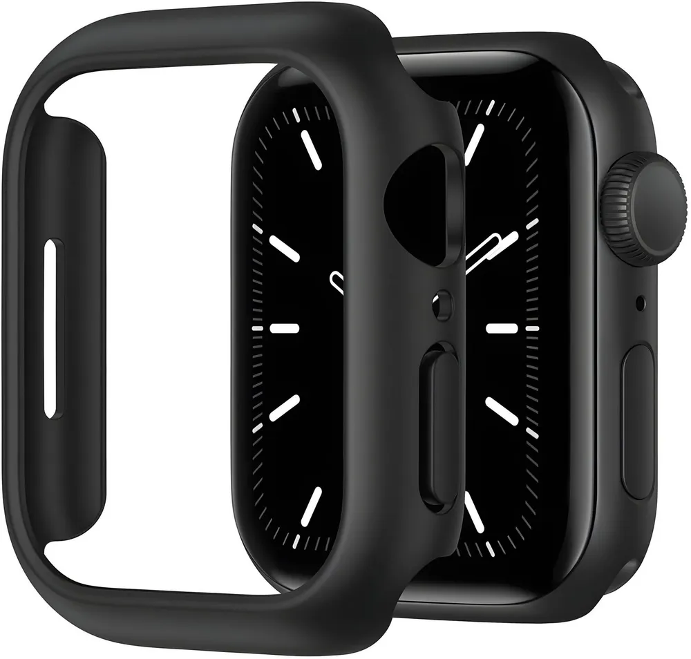 AVANA Smartwatch-Hülle für Apple Watch Series 9 8 7 41mm / 45mm Hülle Schutzhülle Case Cover, offenes Display, Schwarz