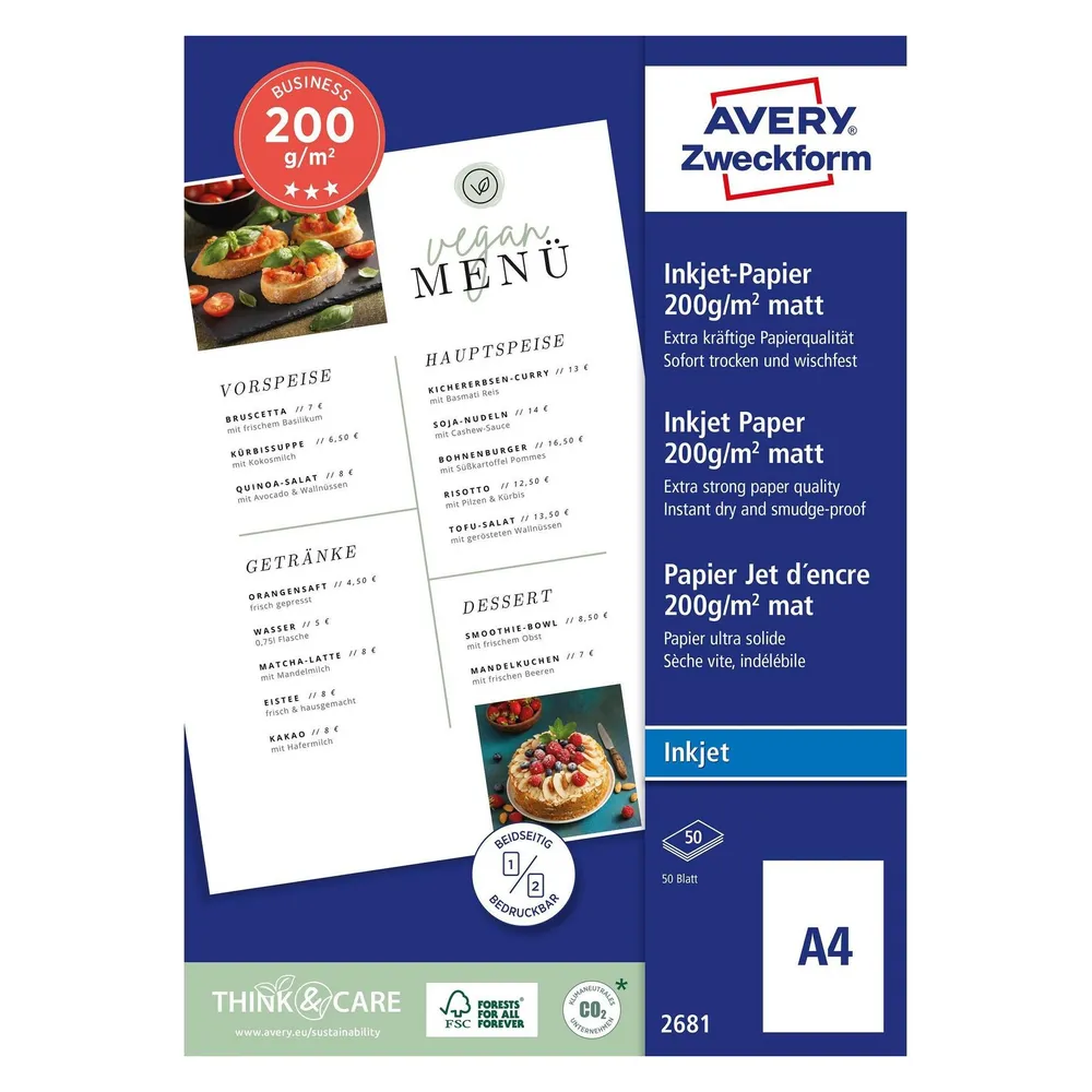 Superior Inkjet Papier A4 200g 50 Blatt Druckerpapier