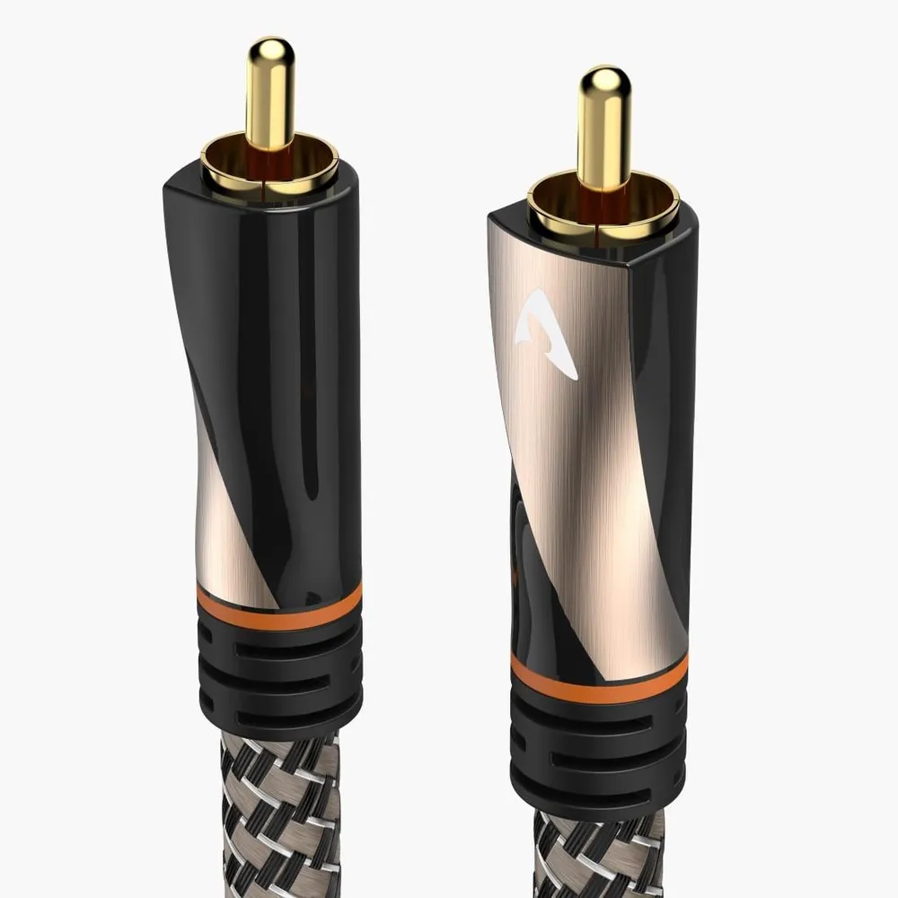 Digitales Cinch-Kabel, 1 Stecker - 1 Stecker, Gewebe, vergoldet, 1 m (00107627)