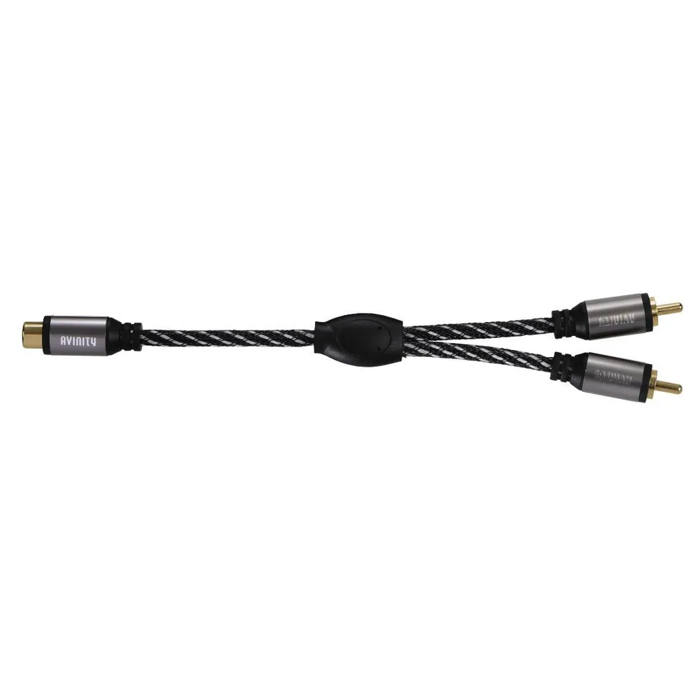 Subwoofer-Kabel + Adapter, Cinch-Kup. - 2 Cinch-St., Gewebe, verg., 5,0 m (00127069)