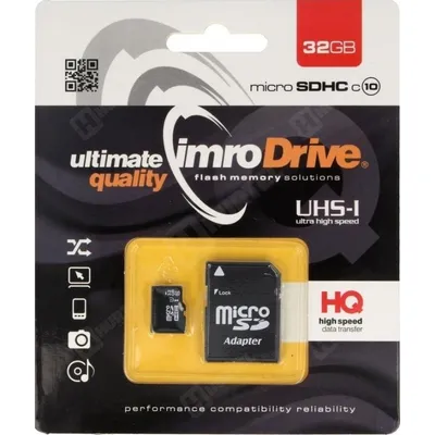 Speicherkarte AVIZAR IMRO 10/32G UHS-I ADP 32GB MicroSDHC UHS-I Class 10 Schwarz