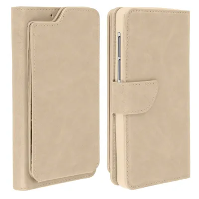 Avizar Beige Wallet Case für Smartphones von 5,5" bis 6"