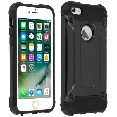 Avizar Defender II, schwarze stoßfeste Hülle für iPhone 6/6s