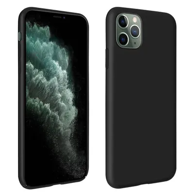Avizar Mattschwarze halbstarre Silikonhülle für Apple iPhone 11 Pro Max