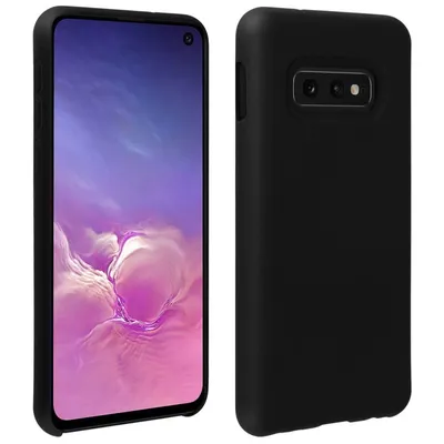 Avizar Schwarze, weiche, matte, halbstarre Silikonhülle für Samsung Galaxy S10e