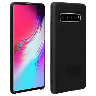 Avizar Mattschwarze halbstarre Silikonhülle für Samsung Galaxy S10 Plus