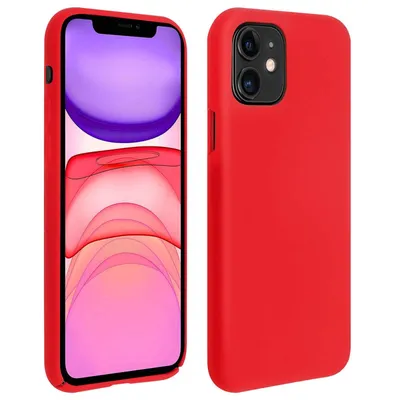 Avizar Rote weiche, matte, halbstarre Silikonhülle für iPhone 11
