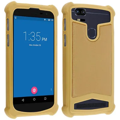 Avizar Silikonhülle in goldener Lederoptik für Smartphones von 4,7 bis 5,3 Zoll