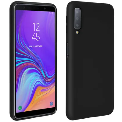 Avizar Schwarzes, starres Soft-Touch-Case für Samsung Galaxy A7 2018
