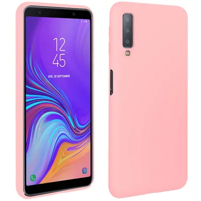 Avizar Soft Touch Starre Rosa Hülle für Samsung Galaxy A7 2018