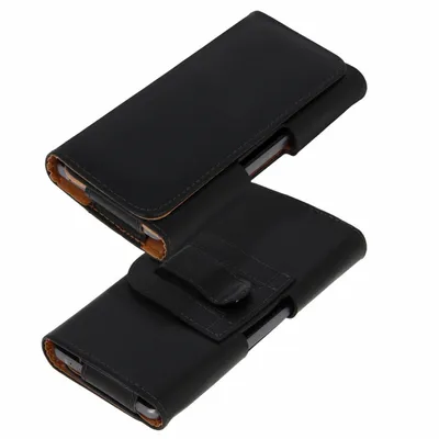 Schwarze Hülle mit Haken von Avizar für Max-Smartphones. 142 x 73 mm