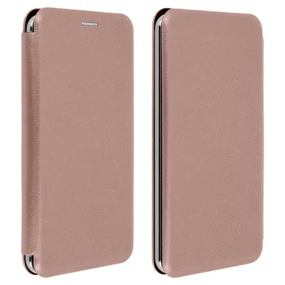 Avizar Champagnerfarbenes Book Case mit Schieber für 5,4" bis 6" Smartphones