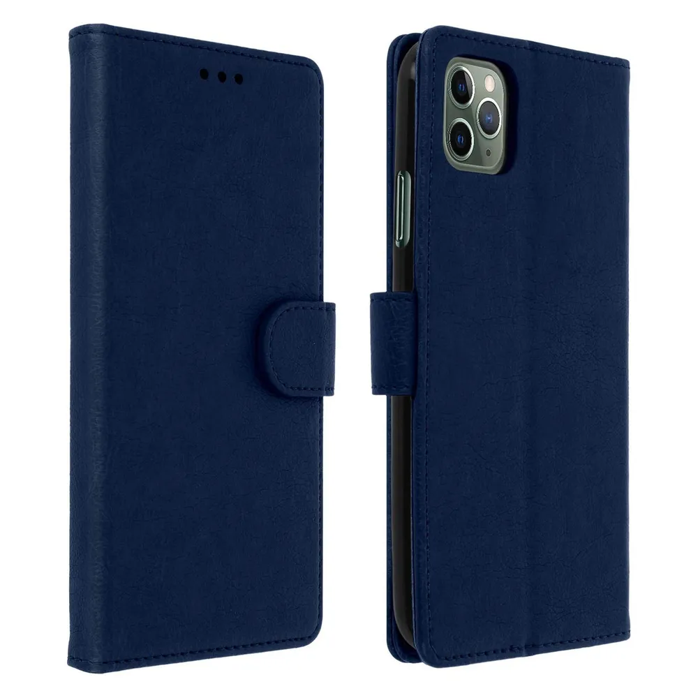 Avizar Flip Cover Geldbörse, Klappetui Kunstleder für iPhone 11 Pro Max – Dunkelblau
