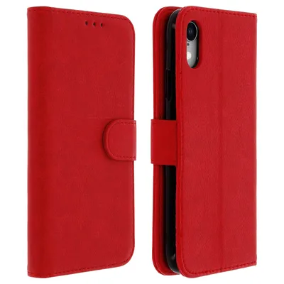 Avizar Rote Brieftaschenhülle für Apple iPhone XR