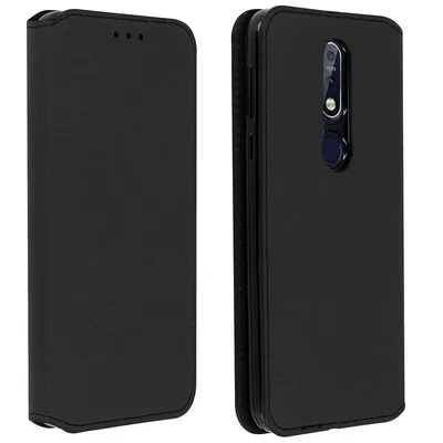 Avizar Black Wallet Case für Nokia 7.1