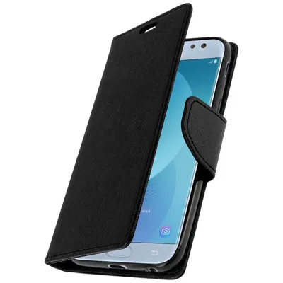 Avizar Fancy Style Schwarzes Bookcase für Samsung Galaxy J3 2017