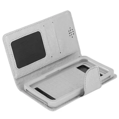 Avizar Silbernes Bücheretui für Max Smartphone. 142 x 140 x 72 mm