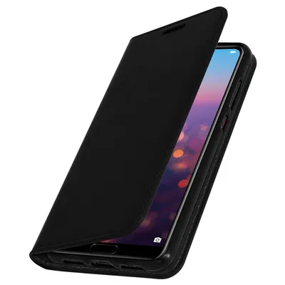 Avizar – Schwarzes Lederetui mit Brieftasche für Huawei P20 Pro