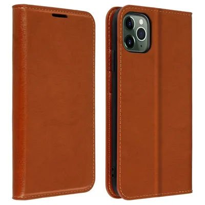 Avizar Echtlederhülle in Kamel für Apple iPhone 11 Pro Max