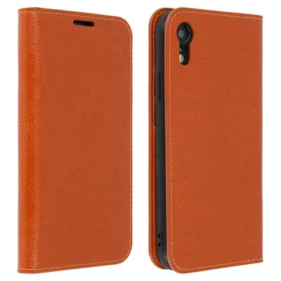 Avizar Braune Lederhülle für iPhone XR