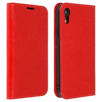 Avizar Rote Lederhülle für iPhone XR