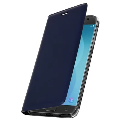 Avizar Flip Book Cover Wallet Case Dunkelblau für Samsung Galaxy J3 2017