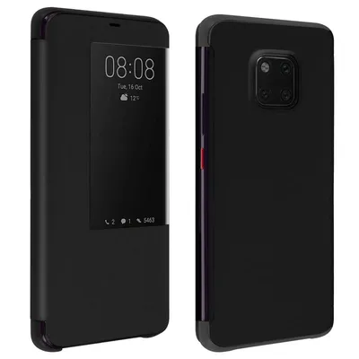 Avizar Schwarze Hülle mit Smart-Touch-Fenster für Huawei Mate 20 Pro