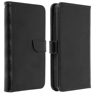 Avizar Schwarze Brieftaschenhülle für Smartphones von 3,8" bis 4,3"