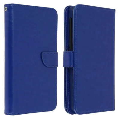 Avizar Blaue Brieftaschenhülle für Smartphones von 5,3 bis 5,5 Zoll