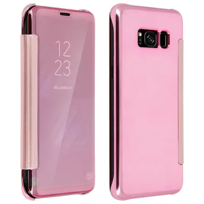 Avizar Pink Spiegeleffekt Transluzente Book Case für Samsung Galaxy S8 Plus