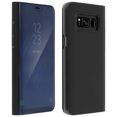 Avizar Schutzhülle für Samsung Galaxy S8, durchscheinend, schwarzer Spiegeleffekt