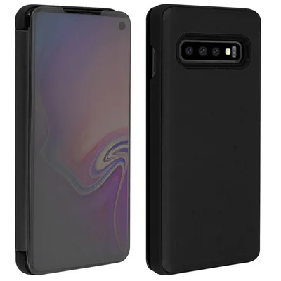 Avizar Schutzhülle für Samsung Galaxy S10, durchscheinend, schwarzer Spiegeleffekt