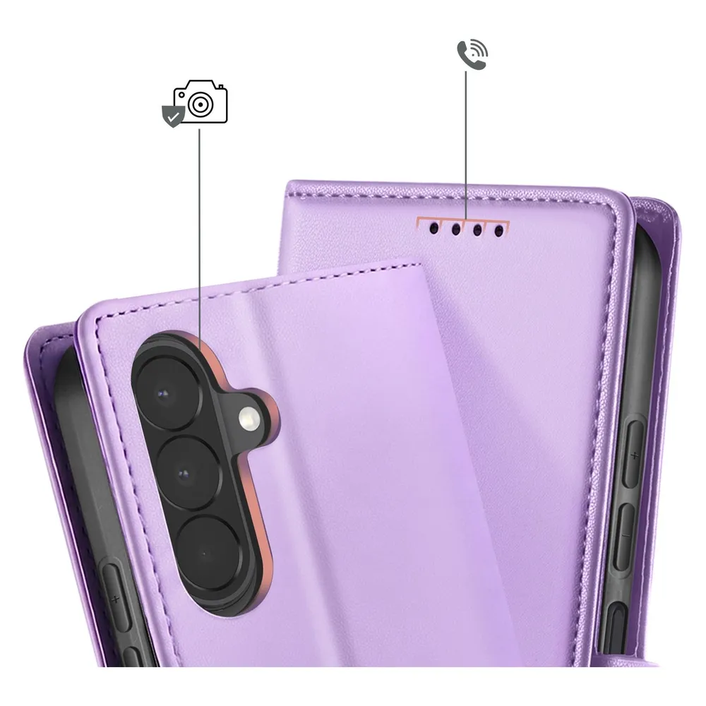 Avizar Brieftaschenhülle für das Galaxy A27 in genähter Lederoptik mit Ständerfunktion (Samsung Galaxy A27)