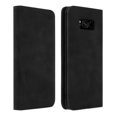 Avizar Vintage Schwarzes Wallet Book Case für Samsung Galaxy S8 Plus