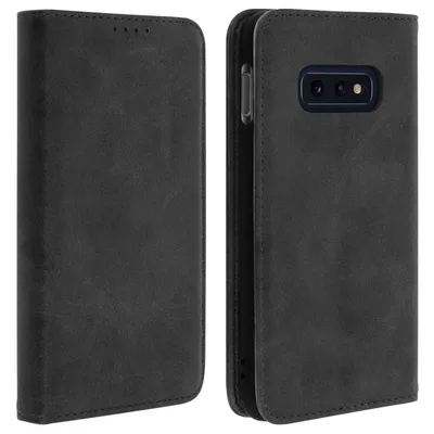 Avizar Vintage Black Wallet Book Case für Samsung Galaxy S10e