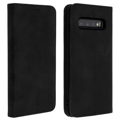Avizar Wallet Case mit Standfunktion in Schwarz für Samsung Galaxy S10