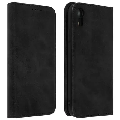 Avizar Vintage Black Wallet Book Case für iPhone XR