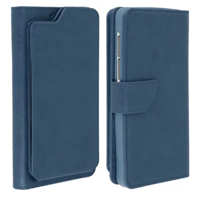 Avizar Dunkelblaue Brieftaschenhülle für Smartphones von 5,3" bis 5,5"