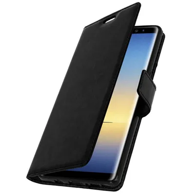 Avizar Vintage Schwarze Brieftaschenhülle für Samsung Galaxy Note 8
