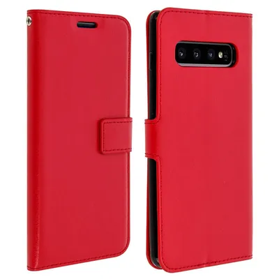 Avizar Rote Brieftaschen-Hülle im Book-Stil für Samsung Galaxy S10 Plus