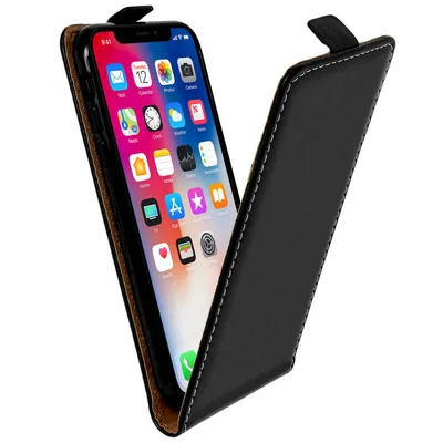 Schwarze vertikale Avizar-Hülle für das iPhone