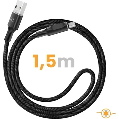 USB-Kabel Avizar KBL-HL-LED-MICUSB 1,5 m Nylon LED-Anzeige